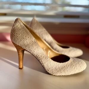 Kelly & Katie Cream Lace Heels